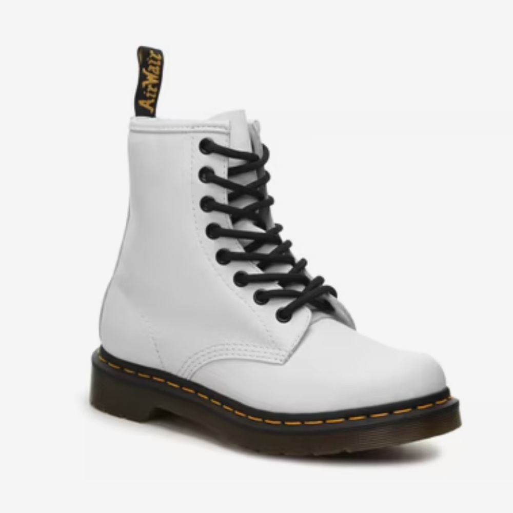 Dr martens white leather boots